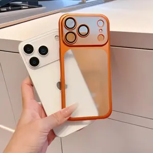 iPhone 17 Series Cosmic Orange Frosted Translucent Case Slim Air Bumper Cover for Enhanced Protection and Style