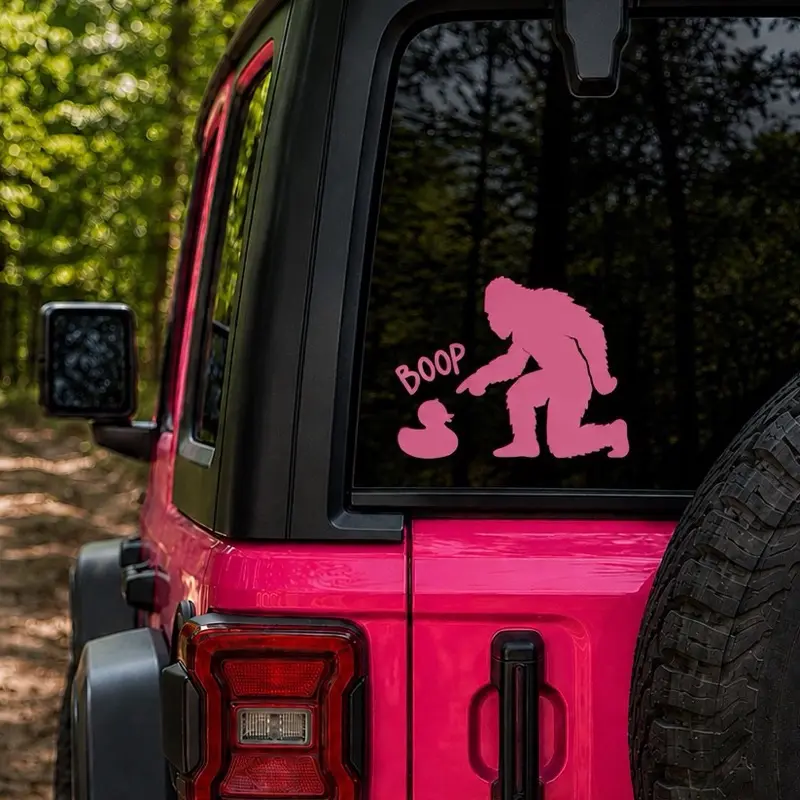 Jeep Duck Boop Decal, Sasquatch Booping Rubber Duck Vinyl Sticker, Funny Duck Duck Jeep Decal, Bigfoot Off Road Jeep Accessory, Car Window