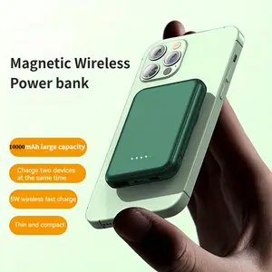 Ultra-Thin Magnetic Power Bank, 10000mAh Wireless Portable Charger, Wired 20W Fast Charging Battery Pack, Compatible with Magsafe, for iPhone 17/16/15/14/13/12 Series for SamSung for Android, Comes with USB C Charging Cable