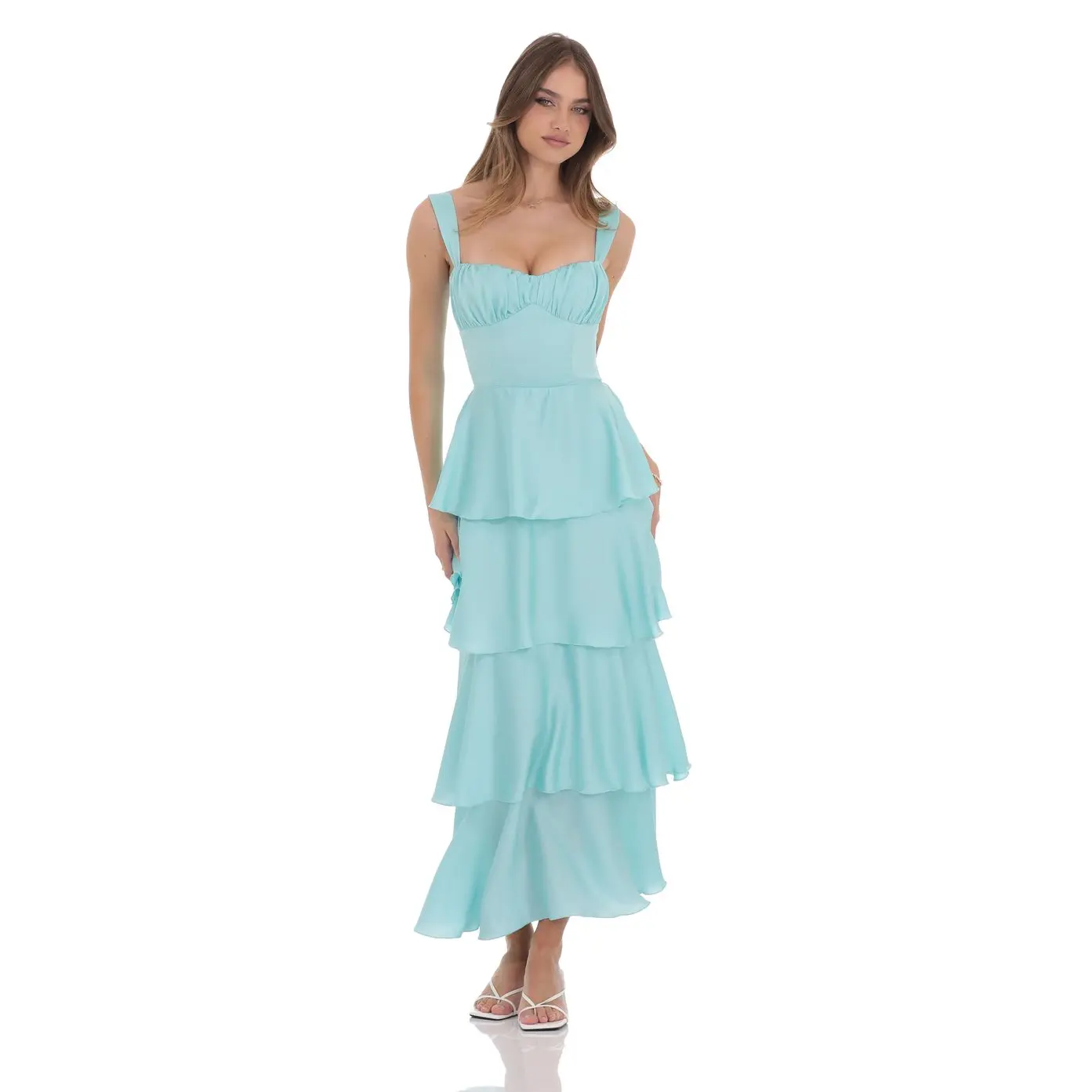 Lucy in the Sky Ruffle Maxi Dress in Aqua Blue - TikTok Shop Lucy in the Sky Ruffle Maxi Dress in Aqua Blue - TikTok Shop