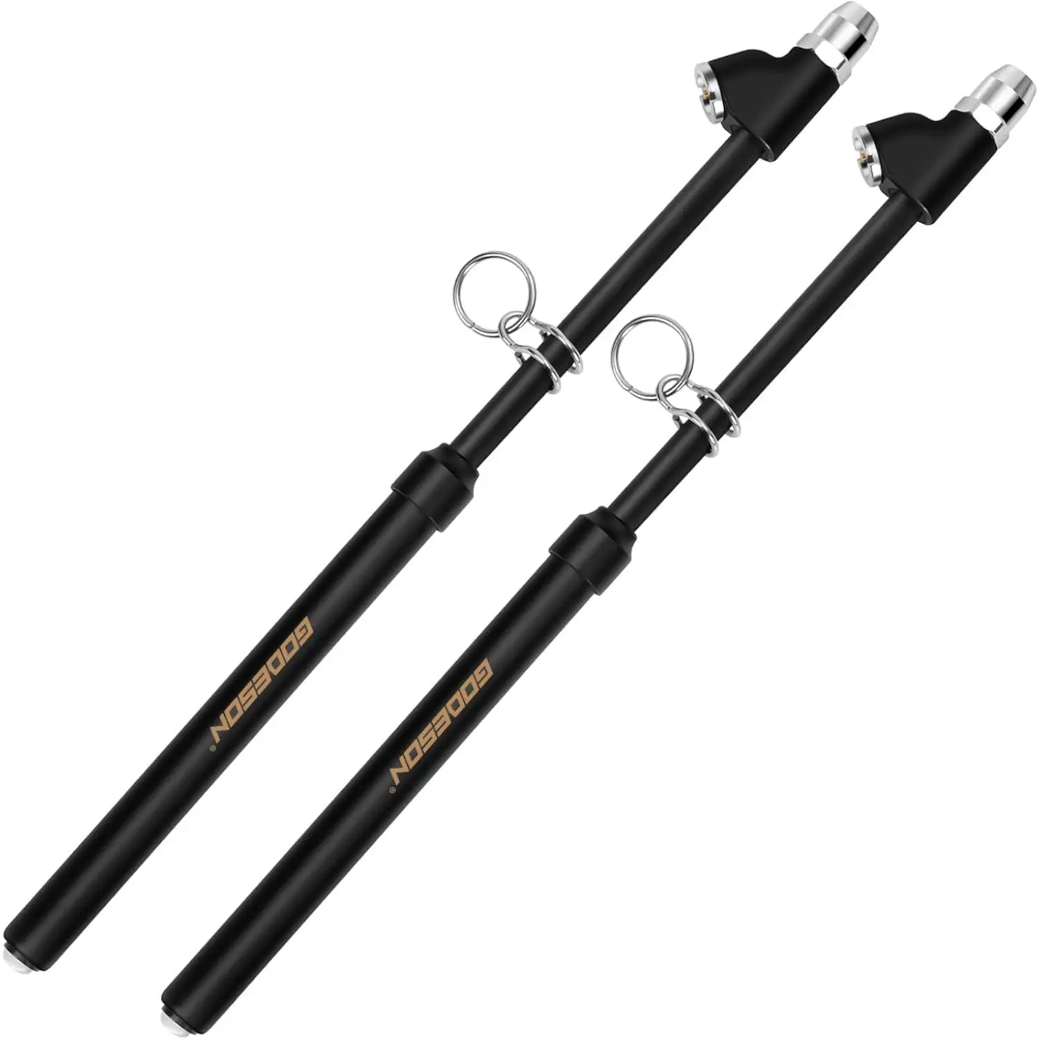 GODESON Heavy Duty Tire Pressure Gauge, Straight-On Dual Head Tire Air Gauge Range 10-150PSI, Extended Tube Tire Gauge Suitable for Semi Truck, RV,and Bus(Pack of 2) Automotive Vehicle