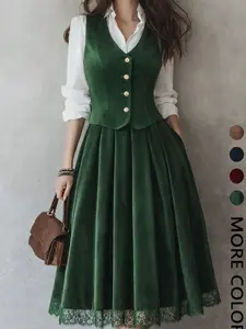 Women's New Arrival Dress/vest Set, Fashionable, Casual and Versatile, Waist Cinching Slimming Effect, Perfect for Any Occasion Valentine's Day
