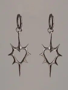 Hollow Out Heart Thorn Design Dangle Earrings, Heart Shaped Earrings, Fashion Jewelry for Party, Daily Clothing Decor, Trendy All-match & Exquisite Jewelry for Birthday Gift