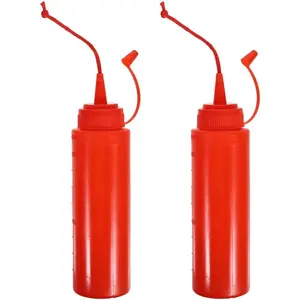 NUOBESTY Tricky Ketchup Bottle, 2pcs Fake Ketchup Bottle Prank Toy Prank Ketchup Realistic Squeeze Ketchup Bottles for Halloween, Party Trick Prop