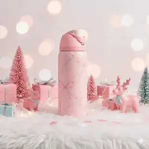 Owala Sugar Plum Fairy 32oz – Coquette Pink FreeSip Holiday Water Bottle, Insulated Leakproof Stainless Steel Cup with Straw, Cute Gift for Her