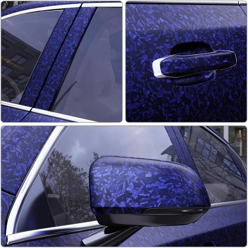 7D Forged Carbon Fiber Vinyl Wrap Roll 1ft x 5ft, 8yr Glossy Car Wrap Film Featuring Bubble Free Air Release Technology, for Car Moto ATV UTV DIY Interior Exterior