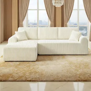 109"Cloud Modular Sectional Sofa Couch with L-Shape Chaise, Modern Minimalist Upholstered Couches for Living Room Bedroom, Deep Seat Corner Couch, No Assembly Required, White