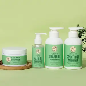100 % Natural Argan Oil Hair Care Set - 4 Steps for Beautiful Hair -Conditioner -Shampoo -Mask -Oil
