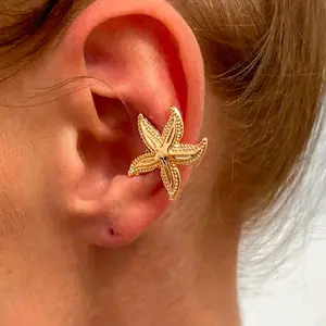 Starfish Earrings for Women - Gold Color, Starfish Design, Fashionable Accessory, Perfect for Daily Wear