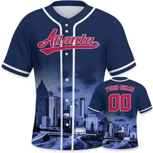 Custom ATLANTA Baseball Jersey, ATLANTA Jersey, Name Numbers Sports Jerseys for Men Women Youth And Kids, Baseball Fan's Gifts, USA Baseball Shirt, Hiphop Jersey