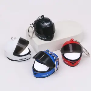 Mini Luminous Helmet Keychain, Cute LED Night Light Bag Charm, Motorcycle Safety Warning Pendant, Trendy Luggage & Backpack Accessory Gift for Riders