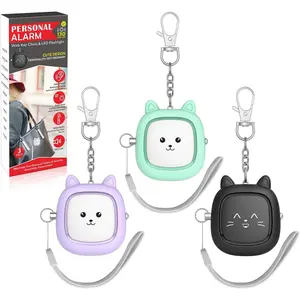 Safe Sound Personal Alarm,3 Pack 130 dB Loud Siren Song Emergency Security Alarm Keychain with LED Light, Personal Sound Safety Siren for Women, Men, Children, Elderly (Black/Purple/Green)