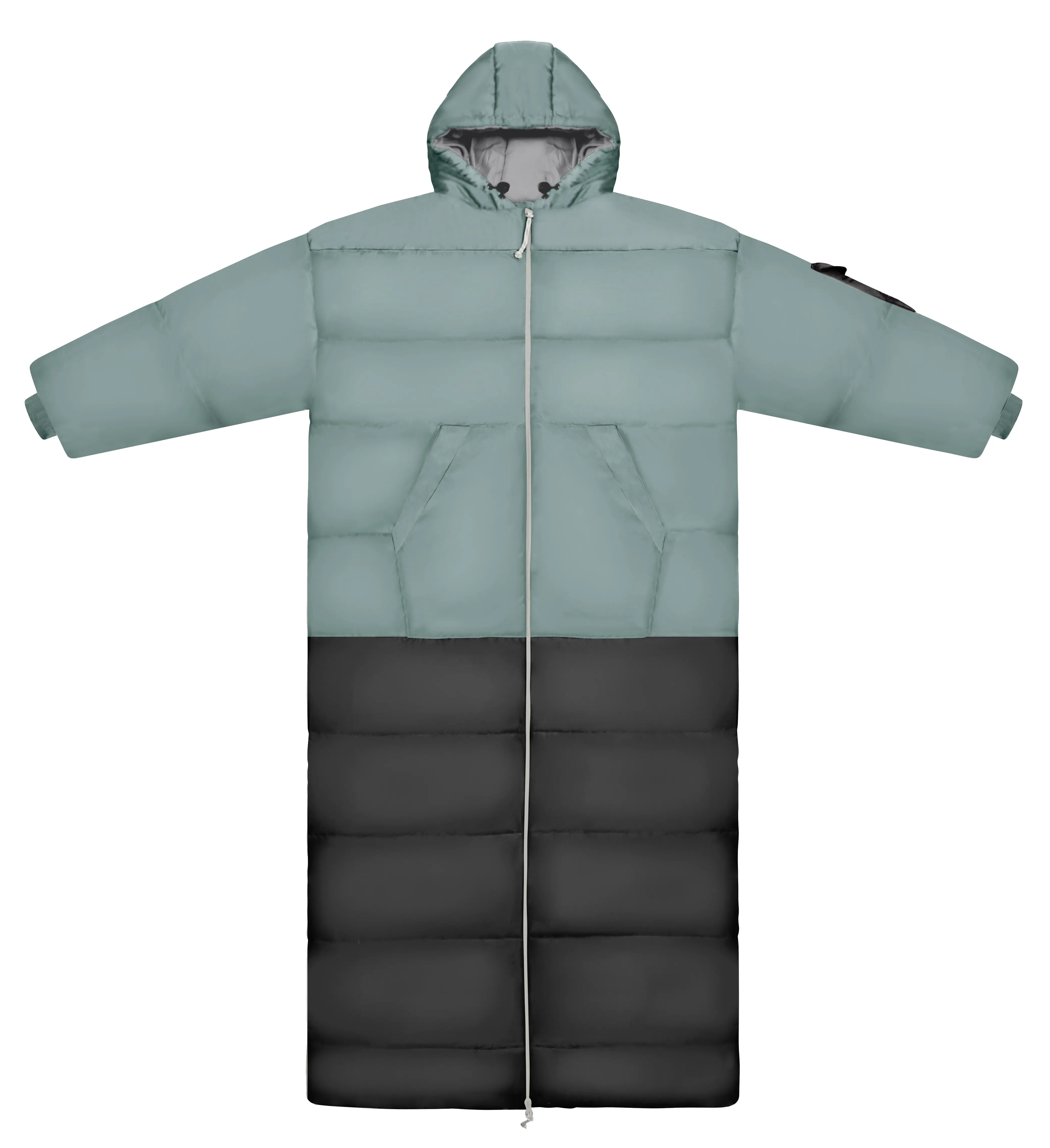 Steele Blue and Gray Long Sleeve Sleeping Bag Jacket L-XXL