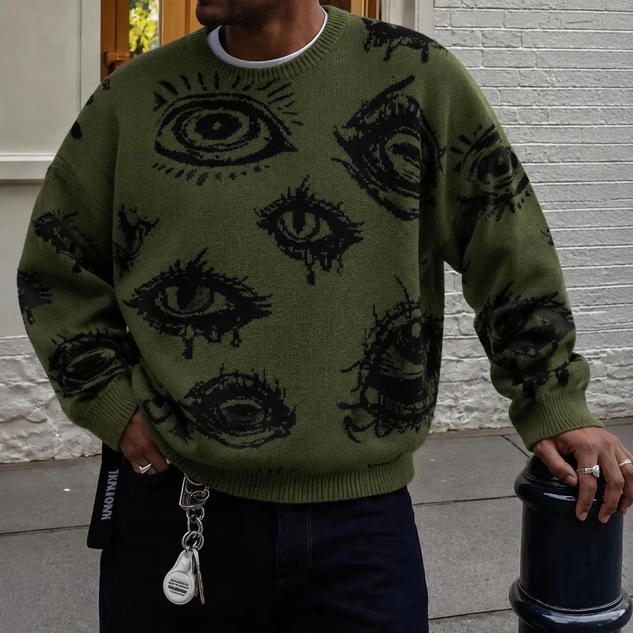 Men's 2026 Autumn-Winter Knitted Pullover Sweater, Turtleneck Style, Long Sleeve, Loose Fit, Jacquard, Eye-Warm Base Layer, Casual Fitted Tops, Knitting Fabric Knitwear Women