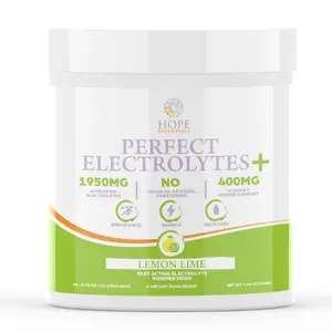 Hope Essentials Perfect Electrolytes+ Lemon Lime Fast-Acting Powder Drink 20 Stick Packs 1950mg Electrolytes 400mg Vitamin C Hydration Supplement