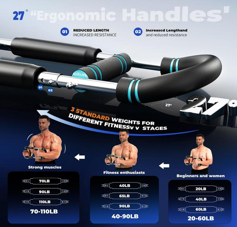 Men Women Arm Chest Strength Trainer Adjustable 6 Resistance Levels Twister Exerciser with 4 Springs Fitness Equipment