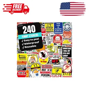 240PCS Funny Hard Hat Stickers for Adults No Repetition, Funny Blue Collar Stickers