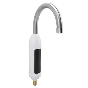 Bathroom Instant Heating Faucet 3000W Stainless Steel Electric Hot Water Supply for Small Kitchens US 110V Rotatable Tap 30-60℃ Lower Inlet Mode IPX4 Waterproof