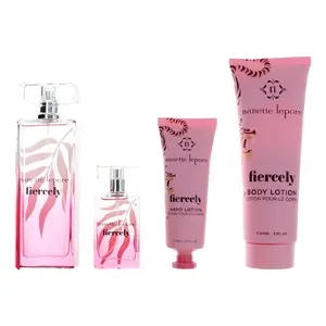 Fiercely by Nanette Lepore Women's 4-Piece Fragrance Gift Set, Peach-Scented Body Care Collection with Delicate Aroma