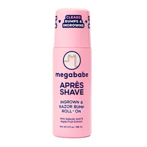 Megababe Après Shave | Post-Shave & Waxing | Ingrown Hair & Razor Bump Roll-On Treatment for Women | Bikini, Armpits & Legs | 3 fl oz