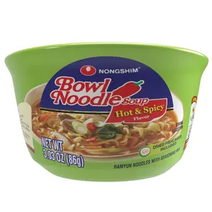 Nongshim Ramen Noodles, Gourmet Instant Ramen bowl, Premium Microwavable Noodle Soup, Hot & Spicy, 3.03 Ounce (Pack of 6)