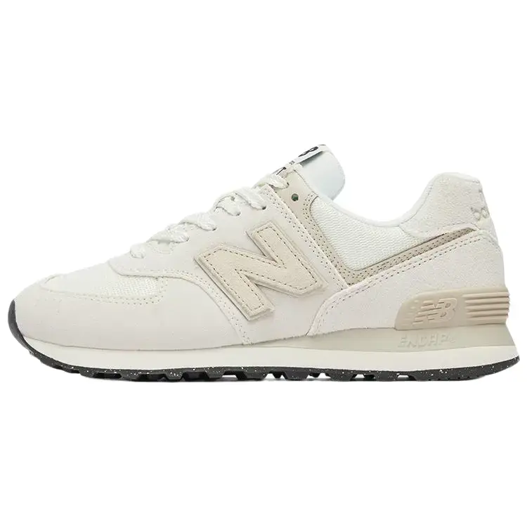 New Balance 574 'Off White' Men's Round Toe Laces All Seasons Plain Suede Mesh Retro Runner Comfortable Shoes