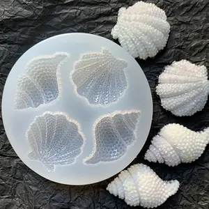Shell Design Silicone Mold, 1 Count Diy Candle Making Mold, Phone Case Decoration Material Mold
