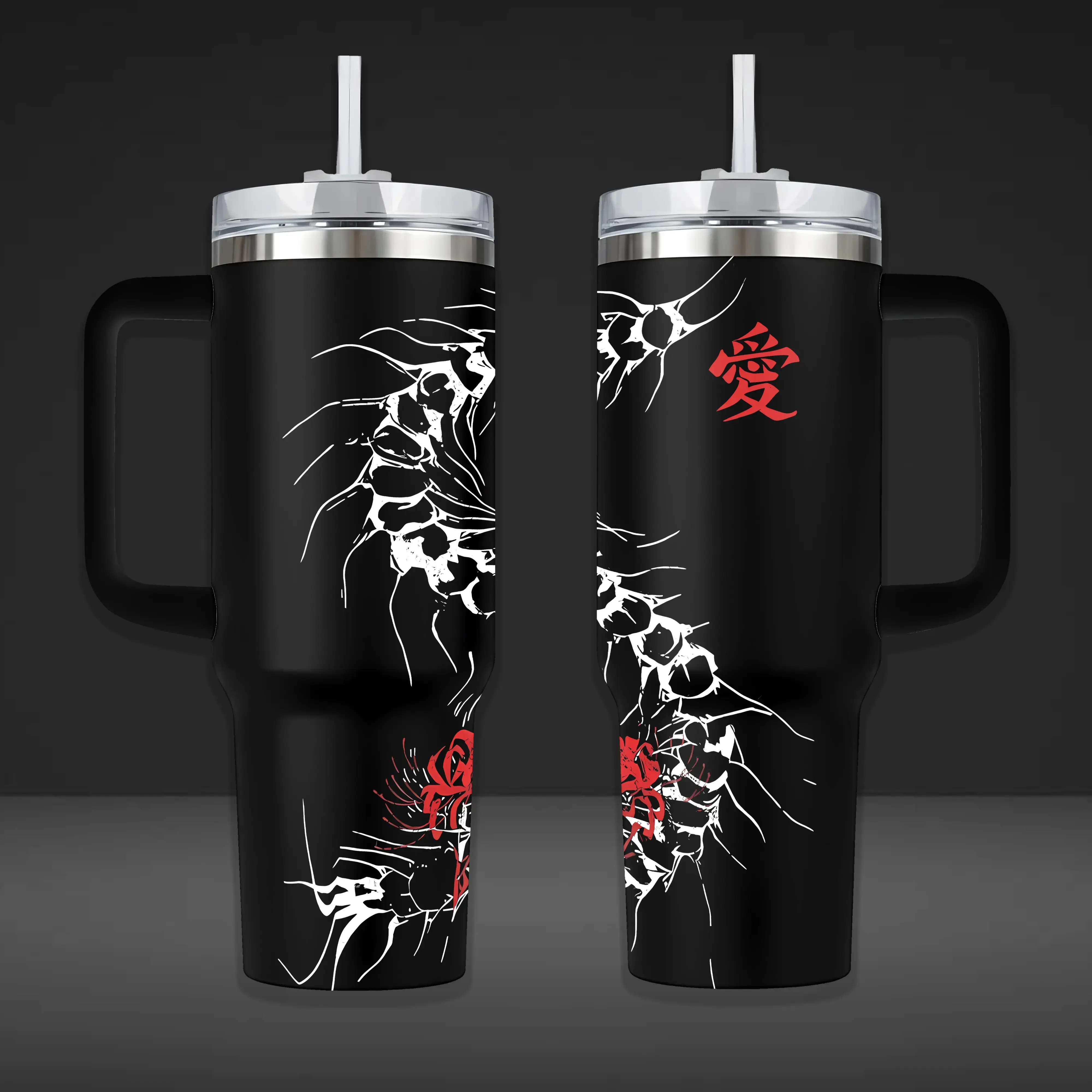 Retro Tokyo Ghoul Tribute Stainless Steel Vacuum Flask - 20oz/40oz Insulated, Double-Wall, Leak-Proof Kitchenware Drinkware Tumbler, Perfect Gift for Anime Manga Fans