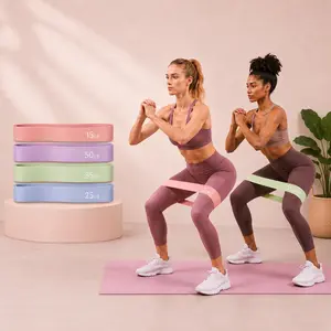 Premium Yoga Resistance Bands Set for Women, 4 Resistance Levels Elastic Workout Bands Pilates,  Strength Training, Indoor & Outdoor Fitness Stretch Loop Bands