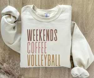 Weekend Coffee Volleyball Sweatshirt, Volleyball Mom Sweatshirt, Volleyball Lover Gift, Volleyball Hoodie