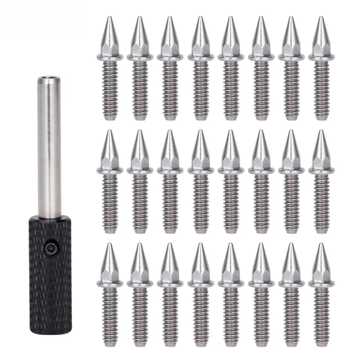 24pcs Hex Socket Screws for 1/10 1/8 Scale RC Crawler - Spiked Hexagon Bolts with Screwdriver (Fit SCX10, D90, TRX4)