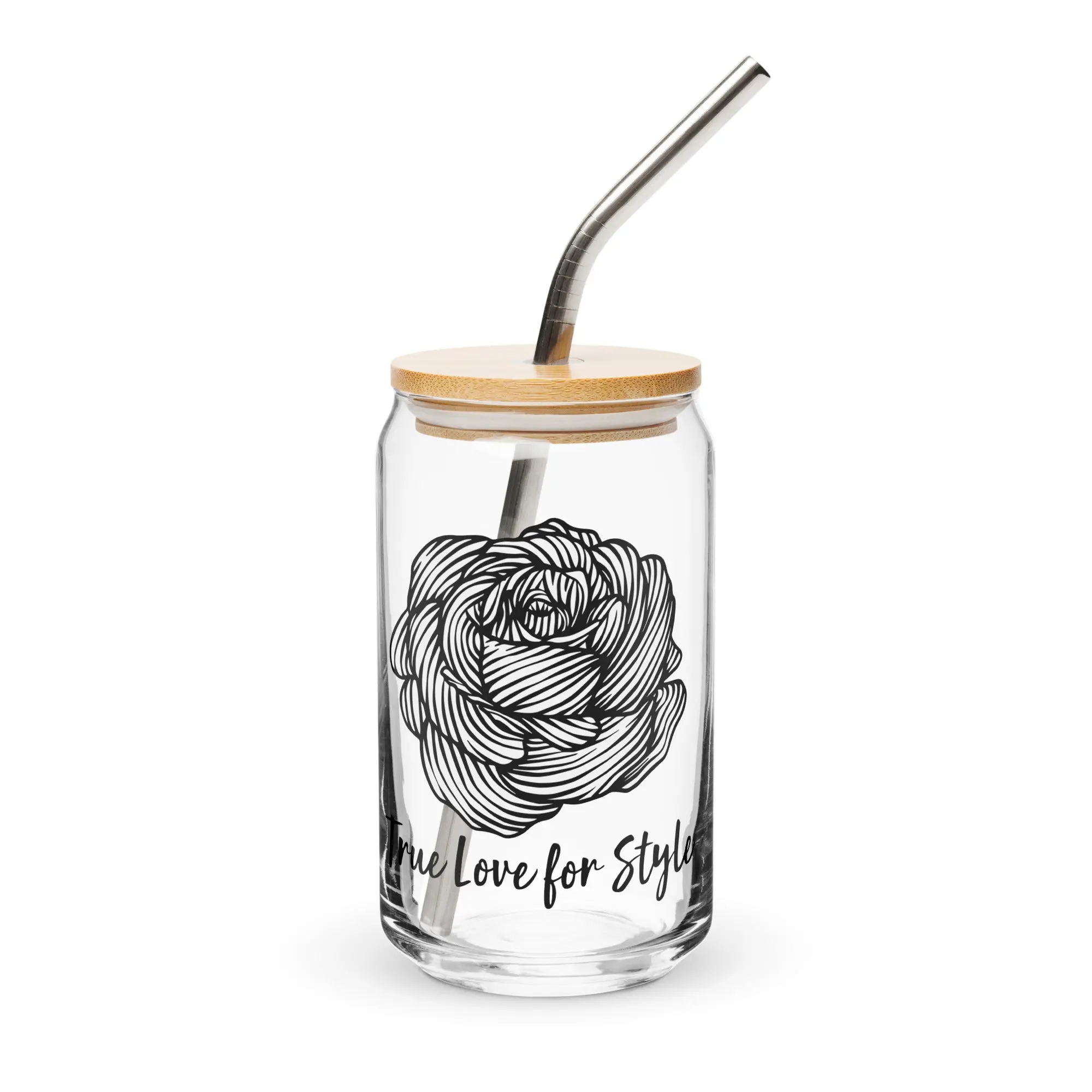 Can-shaped Glassware Rose Graphic