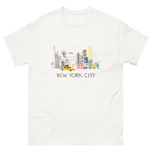New York City Shirt – NYC Skyline Landmarks Graphic Tee, Tourist Souvenir Gift Shirt