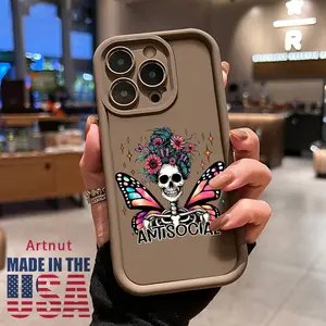 Compatible for iPhone 16 Pro 15 14 Plus 16e 13 12 Mini 11 Promax X XS Max XR xsmax Phone Case Skeleton Butterfly Muse All Coverage Anti-Drop Rugged Durable Soft Cover for Girl