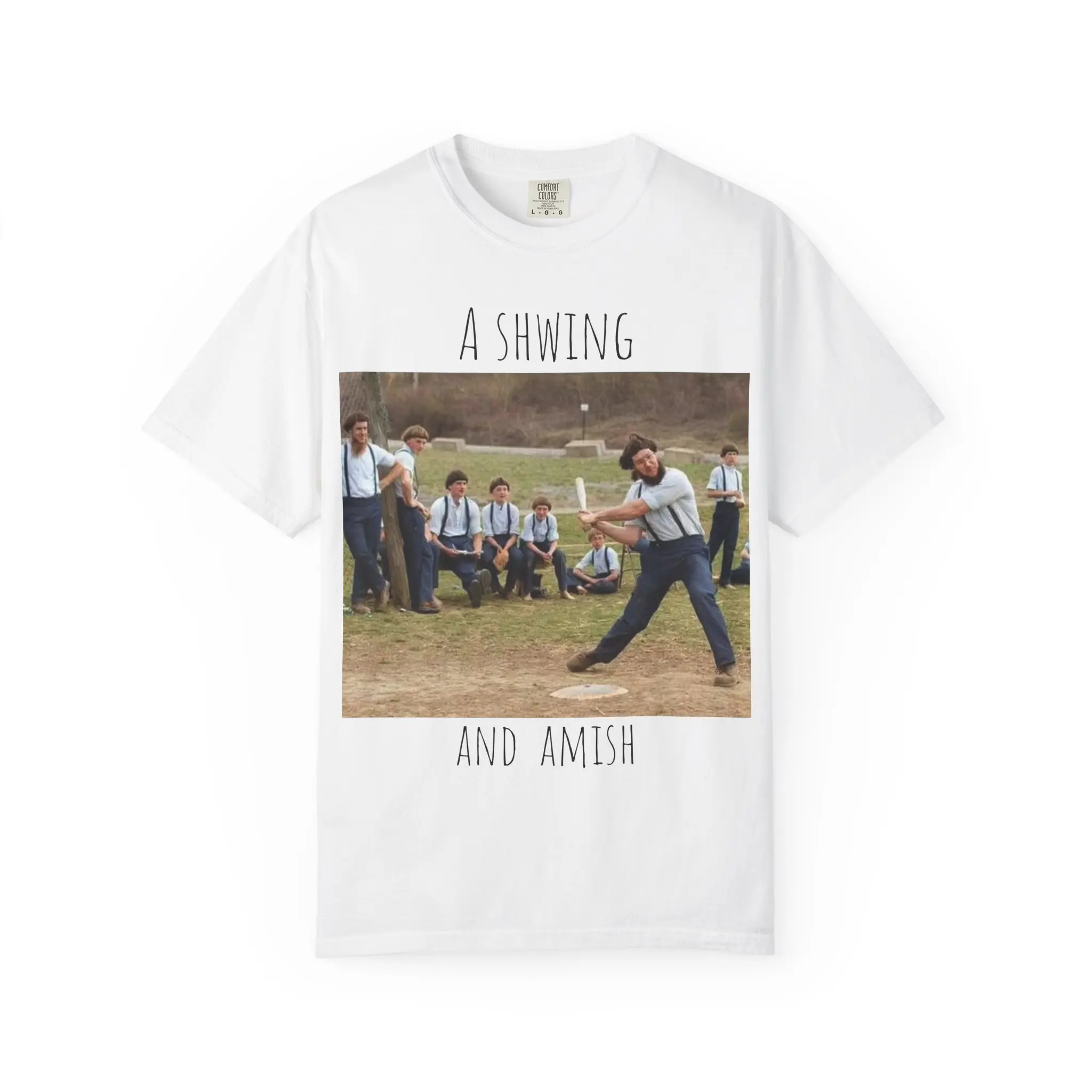 Amish Shwing T-Shirt - Unisex Garment-Dyed Tee, Vintage Style, Casual Wear, Perfect for Sports Events, Fun Gatherings, Gift Idea