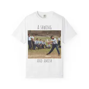 Amish Shwing T-Shirt - Unisex Garment-Dyed Tee, Vintage Style, Casual Wear, Perfect for Sports Events, Fun Gatherings, Gift Idea