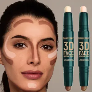 Double Head Contour Stick, Highlights&Contour&Concealer Bronzer Contour Highlighter 3D Face Waterproof Long Lasting Facial Contouring Makeup
