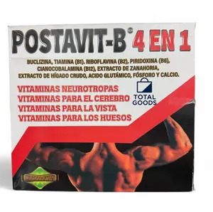 Postavit-B 4 en 1 Ampolleta Bebible - 10 vials of 15 mL  B Complex Vitamins  Nervous System Health & Energy Metabolism Support
