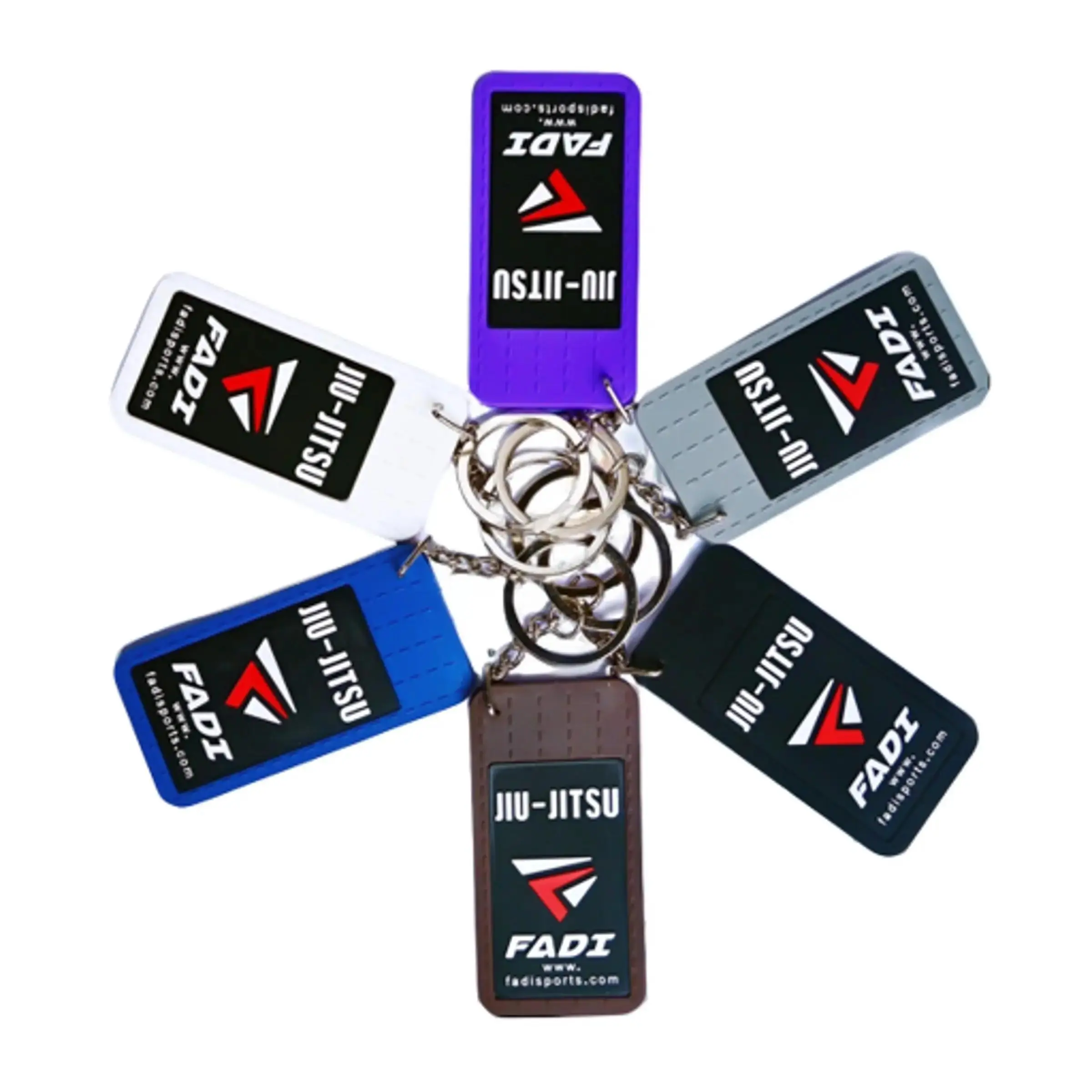 Fadi Jiu Jitsu PVC Rubber Keychain - Rectangular, Double Ring, Everyday Sports Style