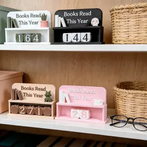 3D Printed Reading Progress Counter Ornament, Bookshelf Decoration, Annual Reading Challenge Tracker, Creative Home Office Decor, Modern Home Decoration