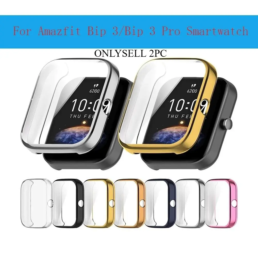 Smart Watch Protective Case, Full Coverage Smart Watch Protective Case, Smartwatch Face Covers, Watch Protector, Watch Accessories Compatible with Amazfit Bip 3/Bip 3 Pro, Wearable Tech Accessories, Wearable Accessory