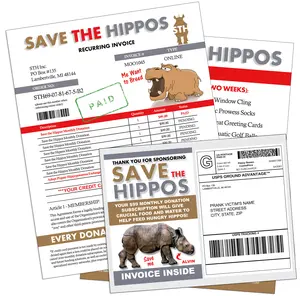 Save the Hippos Prank Mailer Joke Gag Sent 100% Anonymously!