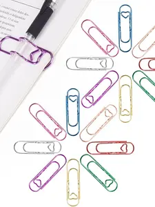 16 Pack Paperclip Pen Holder for Notebook, Professional Heart Paper Clips Organizer, Multi-Purpose Metal Paper Clip Pen Holder, Vibrant Colors &Easy to Use for Students, Office & School