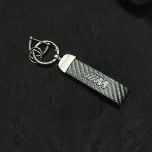 Carbon Fiber Car Keychain Set for Bmw Mercedes Audi Volkswagen, Unisex Gift, Quick Release Spring Strap, Anti-Loss D Ring Key Holder, Car Key Chains