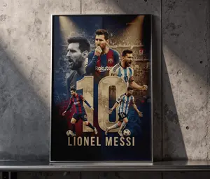 Lionel Messi | Dual Legacy Poster Artwork “Number 10 — A Legend Who Rules Both Club And Nation” — For Football Fans, For Drops That Radiate Iconic Spirit