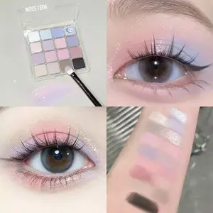 16 Color Square Eyeshadow Powder Blue Tone Multi-Color Makeup, Shimmering Eyeshadow Palette, Perfect Eye Makeup, High-Quality Cosmetics