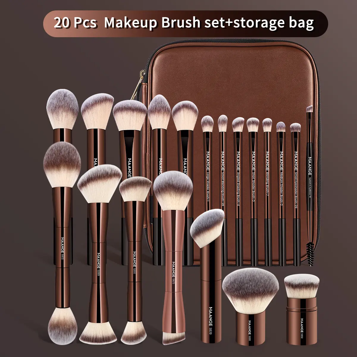 MAANGE Multifunctional Makeup Brushes, Professional Beauty Travel Kit, Compact Travel Size Set for Liquid & Cream Cosmetics, Beauty Travel Brush