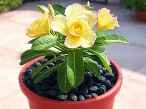 Yellow White Desert Rose Seeds - Adenium Perennial Flowers for Sustainable Gardening