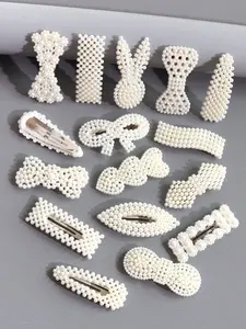 16pcs/Set Faux Pearl Hair Clip with Different Styles Accessories for Women