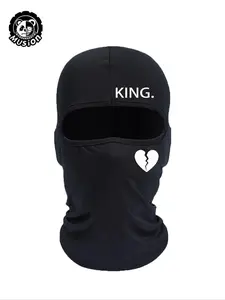 Letter & Heart Pattern Full Face Mask, Windproof Breathable Face Cover, Multifunctional Face Mask for Cycling, Skiing, Hiking, Fishing, Outdoor Sports